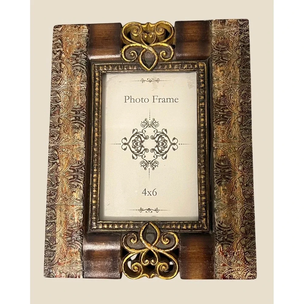 Unbranded Photo Frame Unisex 4x6 Bronze Good Ornate Baroque Scrollwork